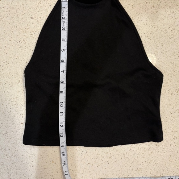 Cooperative Urban Outfitters Halter Crop-Top Black Racer back W/Ruffle - Picture 5 of 10